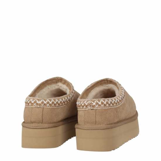 Jack Wills Platform Slip-On Snug Womens Пясък Чехли