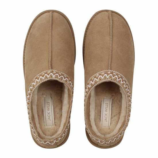 Jack Wills Platform Slip-On Snug Womens Пясък Чехли