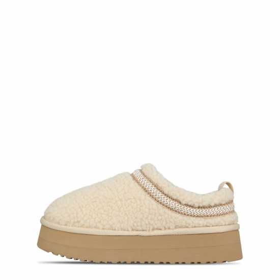 Jack Wills Platform Slip-On Snug Womens Крем Борг Чехли