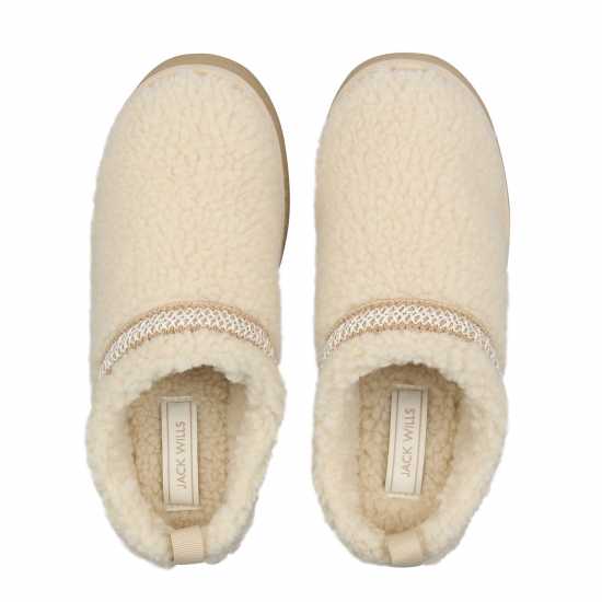 Jack Wills Platform Slip-On Snug Womens Крем Борг Чехли