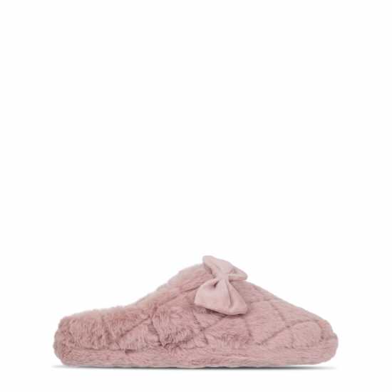 Faux Fur Bow Slipper  