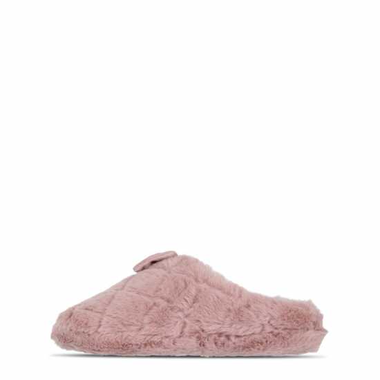 Faux Fur Bow Slipper  