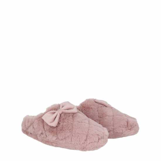 Faux Fur Bow Slipper  