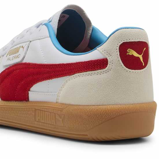 Puma Мъжки Маратонки Palermo Mens Trainers Бяло/Червено 