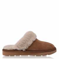 Soulcal Childrens Faux Fur Lined Slippers Cognac Чехли