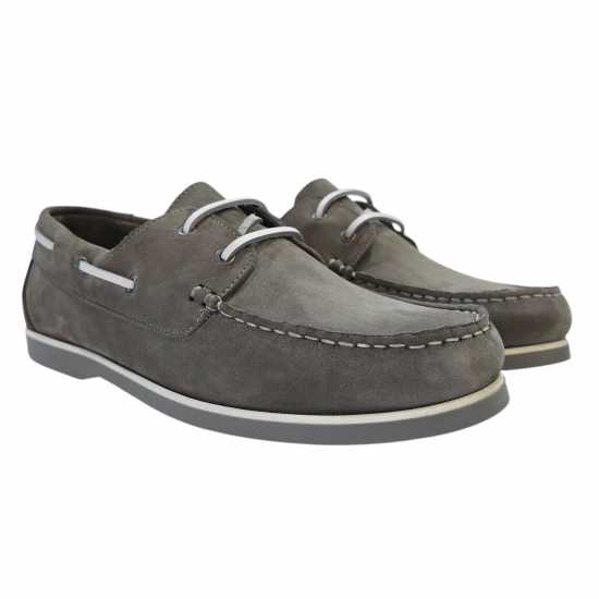 Мъжки обувки Jack Wills Leather Boat Shoes Grey Jack Wills Leather Boat Shoes Grey Мъжки обувки