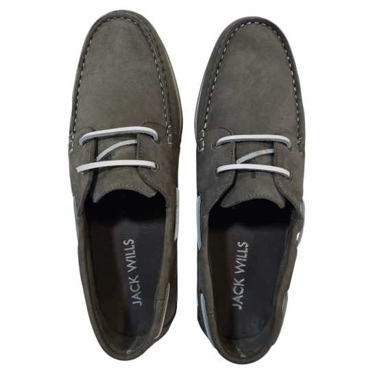 Мъжки обувки Jack Wills Leather Boat Shoes Grey Jack Wills Leather Boat Shoes Grey Мъжки обувки