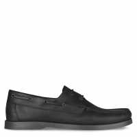 Jack Wills Leather Boat Shoes Black Мъжки обувки