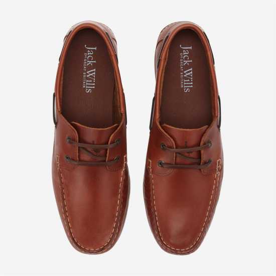 Jack Wills Leather Boat Shoes Tan Мъжки обувки