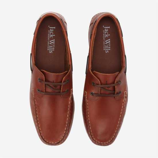 Jack Wills Leather Boat Shoes Кафяво Мъжки обувки