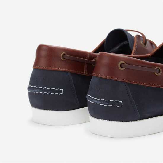 Jack Wills Leather Boat Shoes Navy - Мъжки обувки