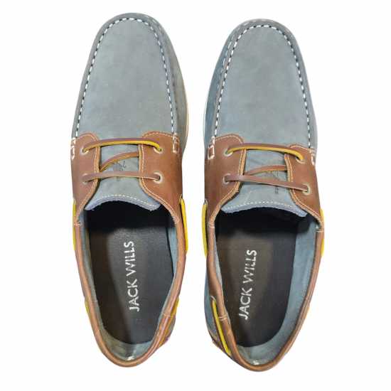 Jack Wills Leather Boat Shoes Blue Мъжки обувки