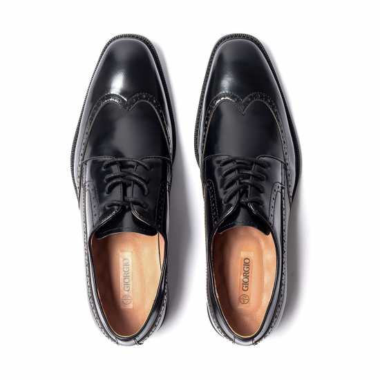 Мъжки обувки Giorgio Men Brogue Leather Oxford Shoes Черно Giorgio Men Brogue Leather Oxford Shoes Черно Мъжки обувки