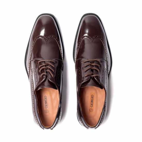 Мъжки обувки Giorgio Men Brogue Leather Oxford Shoes Кафяво Giorgio Men Brogue Leather Oxford Shoes Кафяво Мъжки обувки