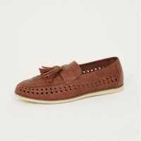 Brave Soul Mens Faux Leather Woven Loafer  