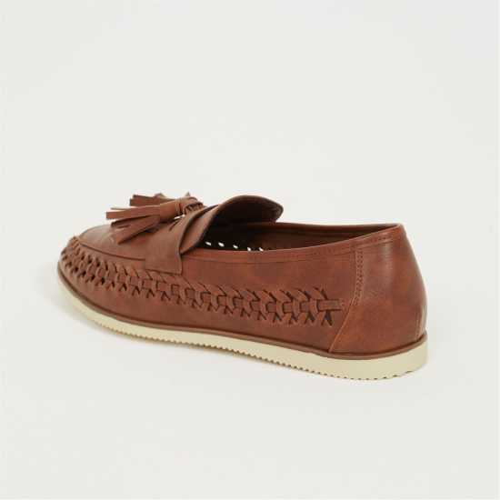Brave Soul Mens Faux Leather Woven Loafer  