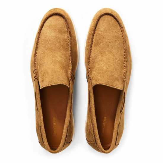 Wheres That From Mens Suede Slip On Easy Loafer Beige Suede 