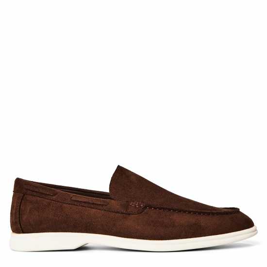 Wheres That From Mens Suede Slip On Easy Loafer Brown Suede 