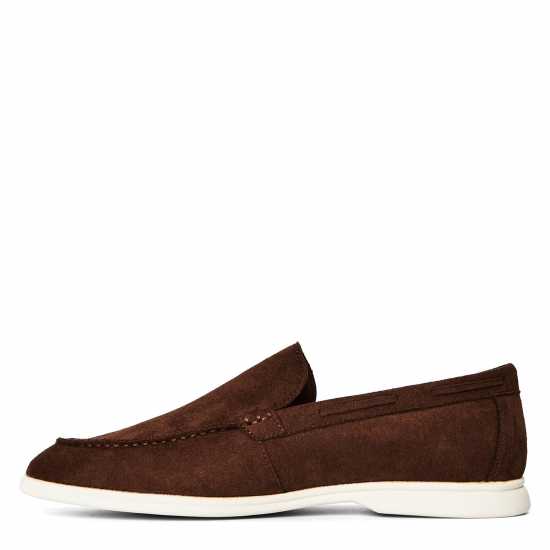 Wheres That From Mens Suede Slip On Easy Loafer Brown Suede 