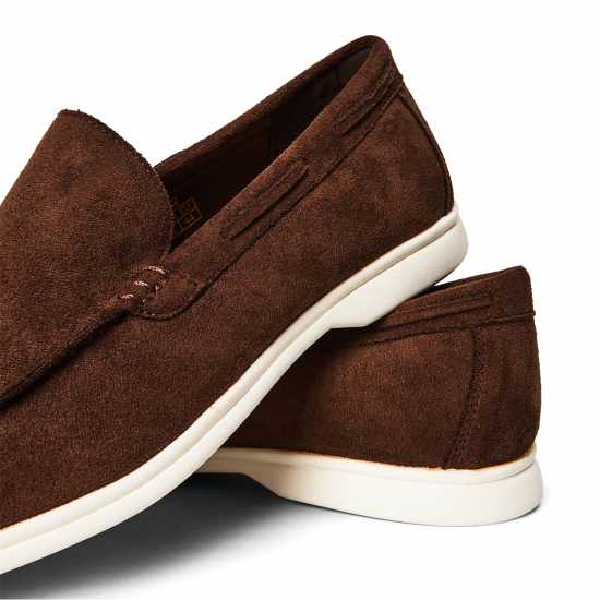 Wheres That From Mens Suede Slip On Easy Loafer Brown Suede 