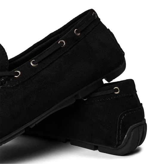 Men's Suede Slip On Lace Detail Loafers  