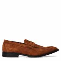 Wheres That From Mens Suede Slip On Penny Loafers Lt Brown Suede 
