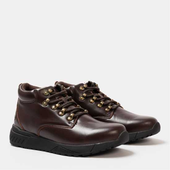 Donnay Мъжки Боти Leather Casual Chukka Boots Mens Dark Brown Мъжки боти и ботуши