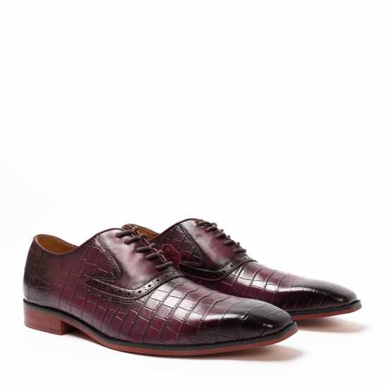 Giorgio Leather Croc Men Oxford Dress Brogue Shoes Кафяво кафяво Мъжки обувки