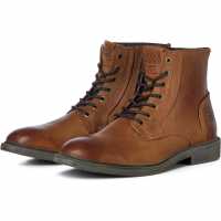 Jack And Jones Leather Boots Cognac Мъжки боти и ботуши