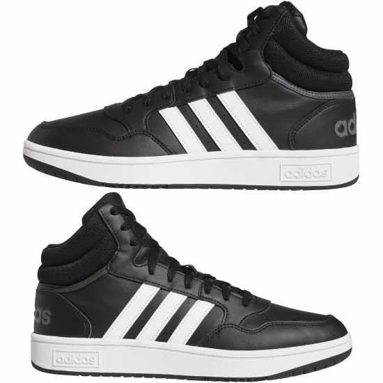 Adidas Hoops 3.0 Mid Classic Vintage Shoes Mens Black/White Мъжки баскетболни маратонки