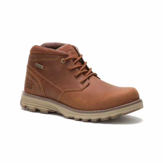 Caterpillar Мъжки Боти Men's Elude Waterproof Chukka Boots Dark Brown 