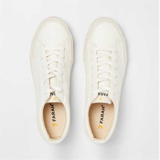 Farah Men's Dallas Vulcanised Low-Top Trainers Бяло 