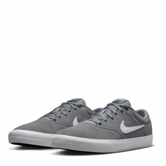 Nike Charge Low Suede Shoes Mens Сиво/Бяло Nike Charge Low Suede Shoes Mens Сиво/Бяло