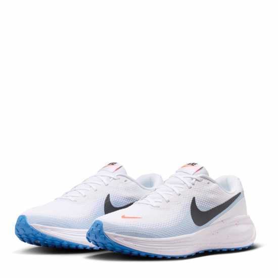 Nike Мъжки Обувки За Бягане Revolution 8 Road Running Shoes Mens White/Blu/Orang Nike Мъжки Обувки За Бягане Revolution 8 Road Running Shoes Mens White/Blu/Orang