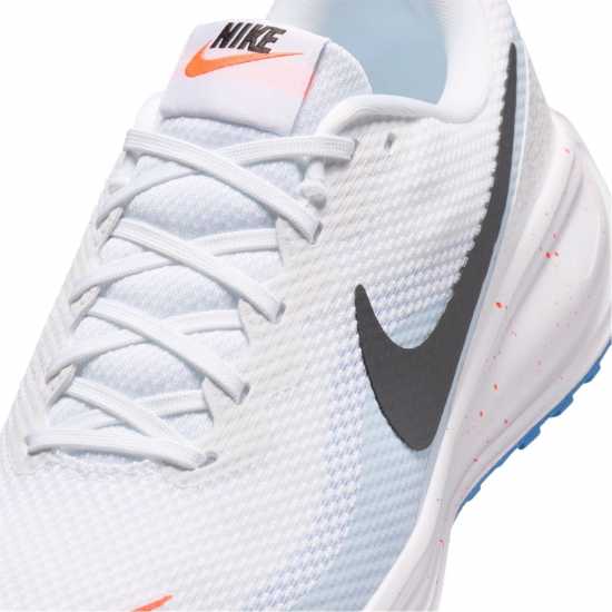 Nike Мъжки Обувки За Бягане Revolution 8 Road Running Shoes Mens White/Blu/Orang Nike Мъжки Обувки За Бягане Revolution 8 Road Running Shoes Mens White/Blu/Orang