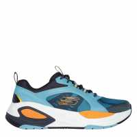 Skechers Men's Monomesh Lace Up Classic Low-Top Trainers Blue/Multi 