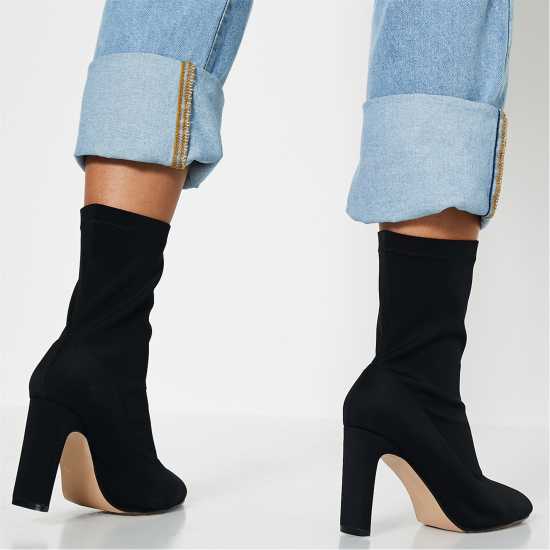 Боти Pointed Toe Flat Heel Lycra Sock Ankle Boots  Дамски ботуши