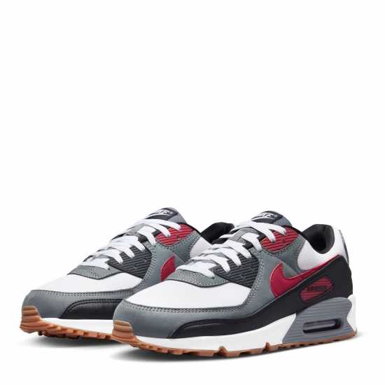 Nike Air Max 90 Trainers Mens Wht/Grey/Red Мъжки маратонки