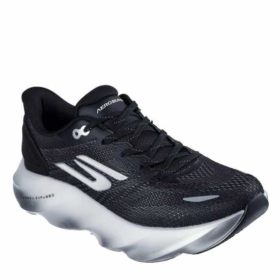 Skechers Aero Burst Running Trainers Mens Black/White Мъжки маратонки за бягане