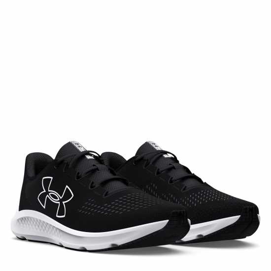 Under Armour Мъжки Обувки За Бягане Charged Pursuit 3 Big Logo Running Shoes Mens Black/White Мъжки маратонки