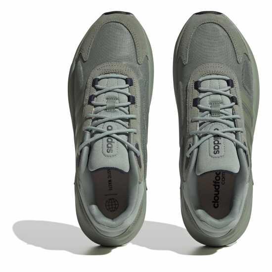 Adidas Ozelle Cloudfoam Trainers Mens Silver Green - Мъжки маратонки