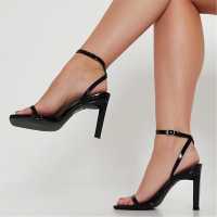Patent Faux Leather Stiletto Barely There Heels