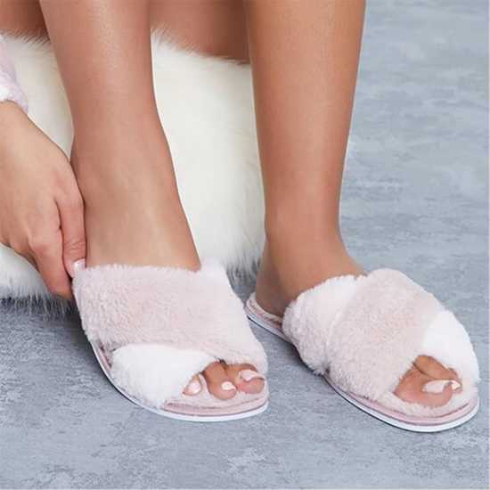 Contrast Crossover Slippers