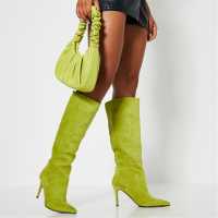 Дамски Високи Ботуши Faux Suede Stiletto Heel Knee High Boots