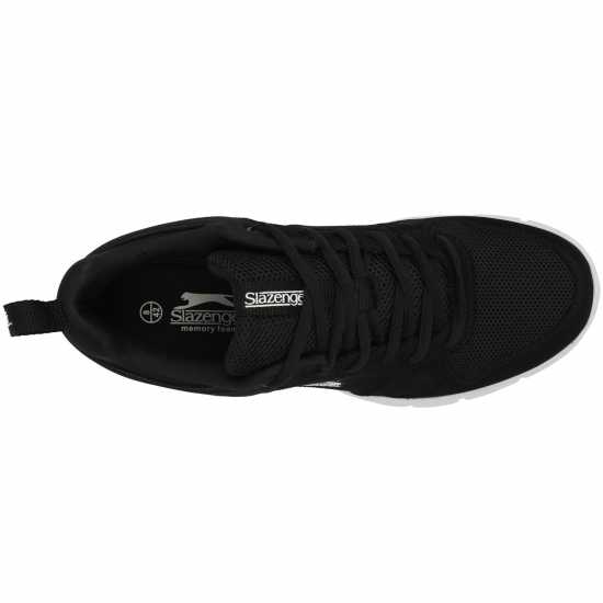 Slazenger Мъжки Обувки За Бягане Force Mesh Running Shoes Mens Black/White Мъжки маратонки