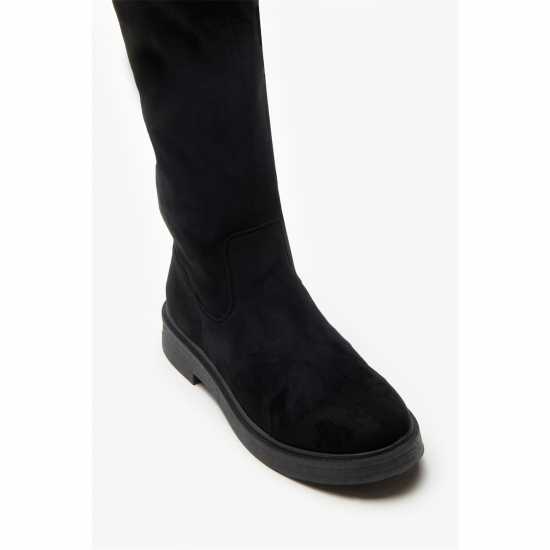 Flat Faux Suede Stretch Tall Boot  Дамски ботуши