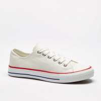 Fit Lace Up Canvas White Trainers  Дамски маратонки