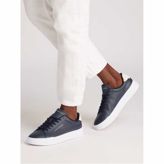 Tommy Hilfiger Ниски Спортни Обувки Court Leather Low Top Trainers Морско синьо/Бяло Tommy Hilfiger Ниски Спортни Обувки Court Leather Low Top Trainers Морско синьо/Бяло