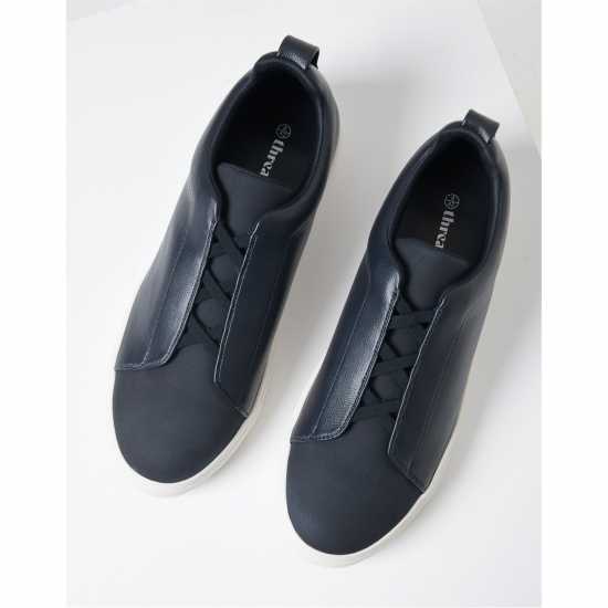 Threadbare Men's Acefield Casual Low-Top Trainers Navy Mix 