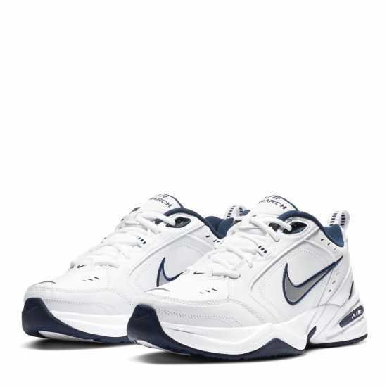 Nike Air Monarch Iv Training Shoes Mens White/Silver Мъжки високи кецове